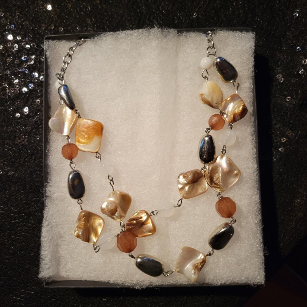 Mother of Pearl Shell Bib Necklace